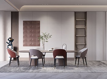 Enscape侘寂风格客餐厅SketchUp草图大师模型下载192