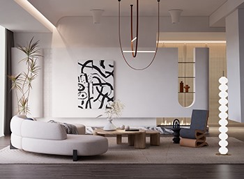 Enscape侘寂风格客餐厅SketchUp草图大师模型下载205