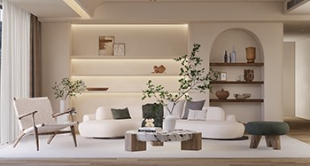 Enscape侘寂风格客餐厅SketchUp草图大师模型下载207