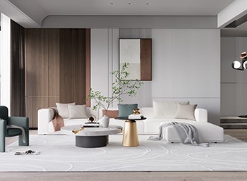 Enscape侘寂风格客餐厅SketchUp草图大师模型下载210
