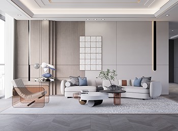 Enscape侘寂风格客餐厅SketchUp草图大师模型下载213