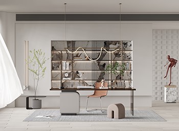 Enscape现代风格书房办公室SketchUp草图大师模型下载240