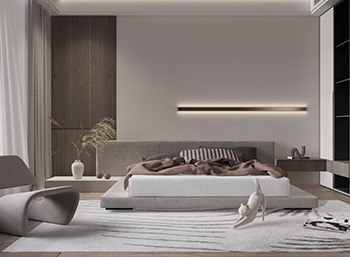 Enscape侘寂风格卧室SketchUp草图大师模型下载250