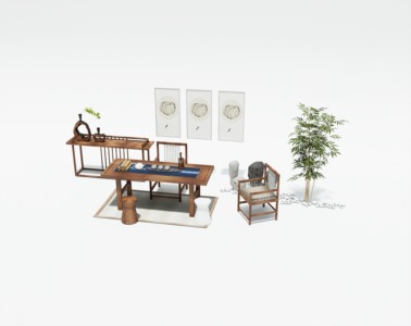 餐桌椅SketchUp草图大师模型下载023