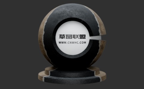 Enscape黑色带车道沥青道路材质贴图下载055