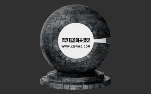 Enscape损坏的混凝土路面铺路石材质贴图下载058