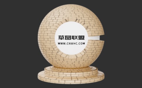 Enscape黄色水泥路面铺路石材质贴图下载085