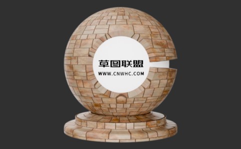 Enscape橙色路面铺路石材质贴图下载087