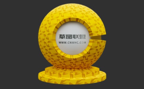 Enscape黄色印花涤纶帆布布料材质贴图下载140