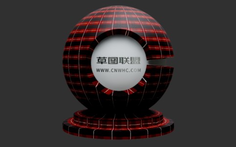 Enscape酒红色格子面料布料材质贴图下载143