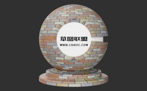 Enscape彩色路面砖铺路石材质贴图下载124