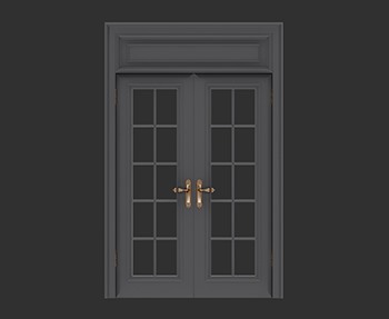 双开门入户门SketchUp草图大师SU模型下载0005
