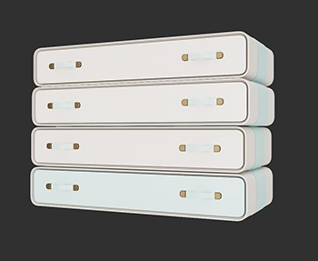 五斗柜储物柜SketchUp草图大师SU模型下载0011