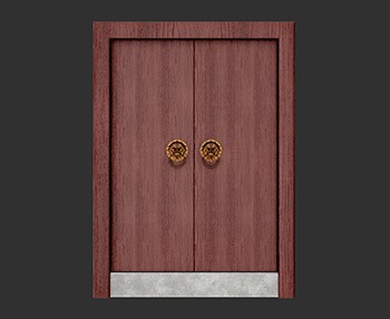 双开门入户门SketchUp草图大师SU模型下载0029