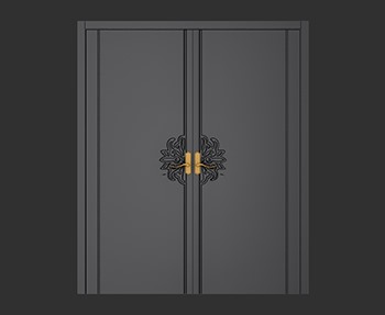 双开门入户门SketchUp草图大师SU模型下载0033
