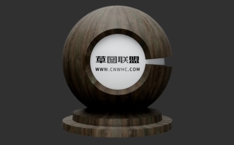 Enscape黑褐色格莱斯顿橡木实木木皮板材质贴图下载240