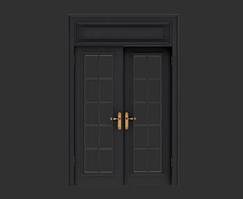 双开门入户门SketchUp草图大师SU模型下载0058