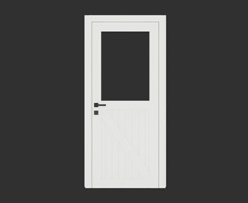 带玻璃的平开门单开门SketchUp草图大师SU模型下载0077