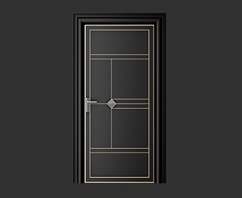 平开门单开门SketchUp草图大师SU模型下载0329