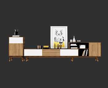边柜饰品柜SketchUp草图大师SU模型下载0062