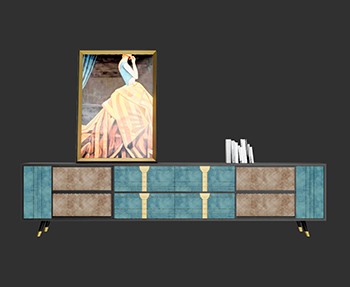边柜饰品柜SketchUp草图大师SU模型下载0067
