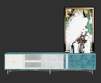 边柜饰品柜SketchUp草图大师SU模型下载0072