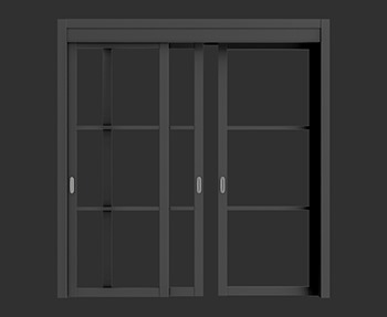 玻璃推拉门SketchUp草图大师SU模型下载0086