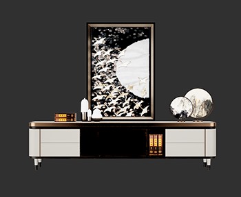 边柜饰品柜SketchUp草图大师SU模型下载0112