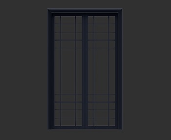 玻璃推拉门SketchUp草图大师SU模型下载0126