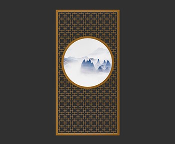 屏风隔断SketchUp草图大师SU模型下载0221