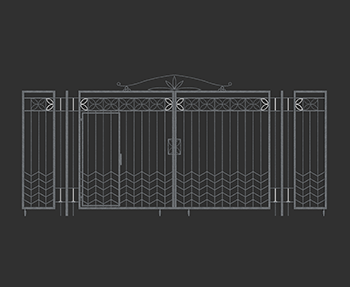 铁艺大门SketchUp草图大师SU模型下载202306791