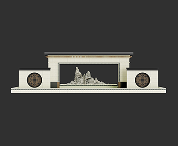 新中式景墙围墙SketchUp草图大师SU模型下载202307128