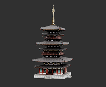 新中式塔SketchUp草图大师SU模型下载202307110