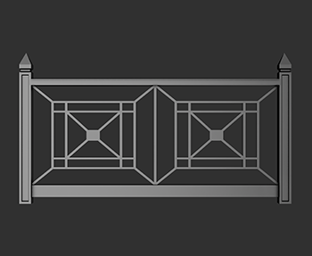铁艺栏杆SketchUp草图大师SU模型下载202307339