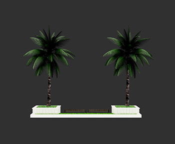 方形树池SketchUp草图大师SU模型下载20237709
