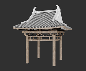 仿古建筑廊架亭廊亭子SketchUp草图大师SU模型下载202307695