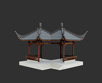 仿古建筑廊架亭廊亭子SketchUp草图大师SU模型下载202307703