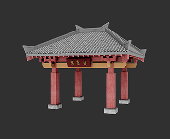 仿古建筑廊架亭廊亭子SketchUp草图大师SU模型下载202307709