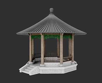 仿古建筑廊架亭廊亭子SketchUp草图大师SU模型下载202307776