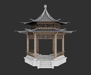 仿古建筑廊架亭廊亭子SketchUp草图大师SU模型下载202307783