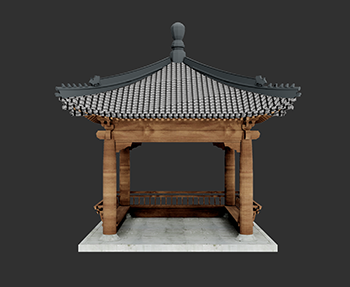 仿古建筑廊架亭廊亭子SketchUp草图大师SU模型下载202307840