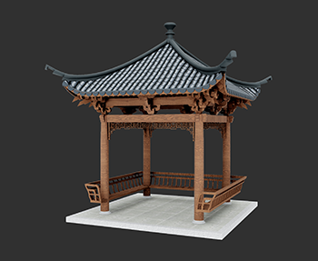 仿古建筑廊架亭廊亭子SketchUp草图大师SU模型下载202307846