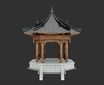 仿古建筑廊架亭廊亭子SketchUp草图大师SU模型下载202307847