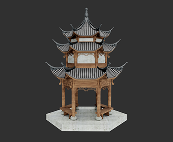 仿古建筑廊架亭廊亭子SketchUp草图大师SU模型下载202307849