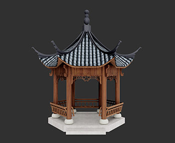 仿古建筑廊架亭廊亭子SketchUp草图大师SU模型下载202307851