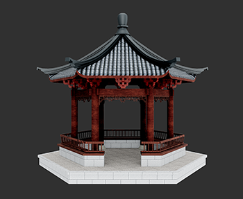仿古建筑廊架亭廊亭子SketchUp草图大师SU模型下载202307853