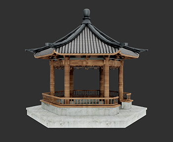 仿古建筑廊架亭廊亭子SketchUp草图大师SU模型下载202307855