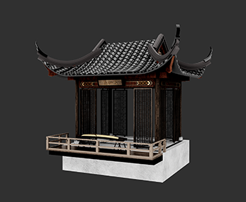 仿古建筑廊架亭廊亭子SketchUp草图大师SU模型下载202307857
