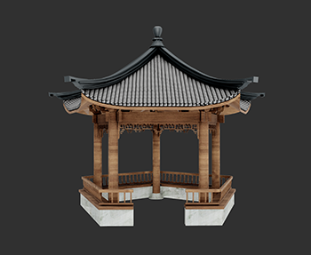 仿古建筑廊架亭廊亭子SketchUp草图大师SU模型下载202307858