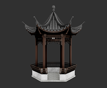 仿古建筑廊架亭廊亭子SketchUp草图大师SU模型下载202307866